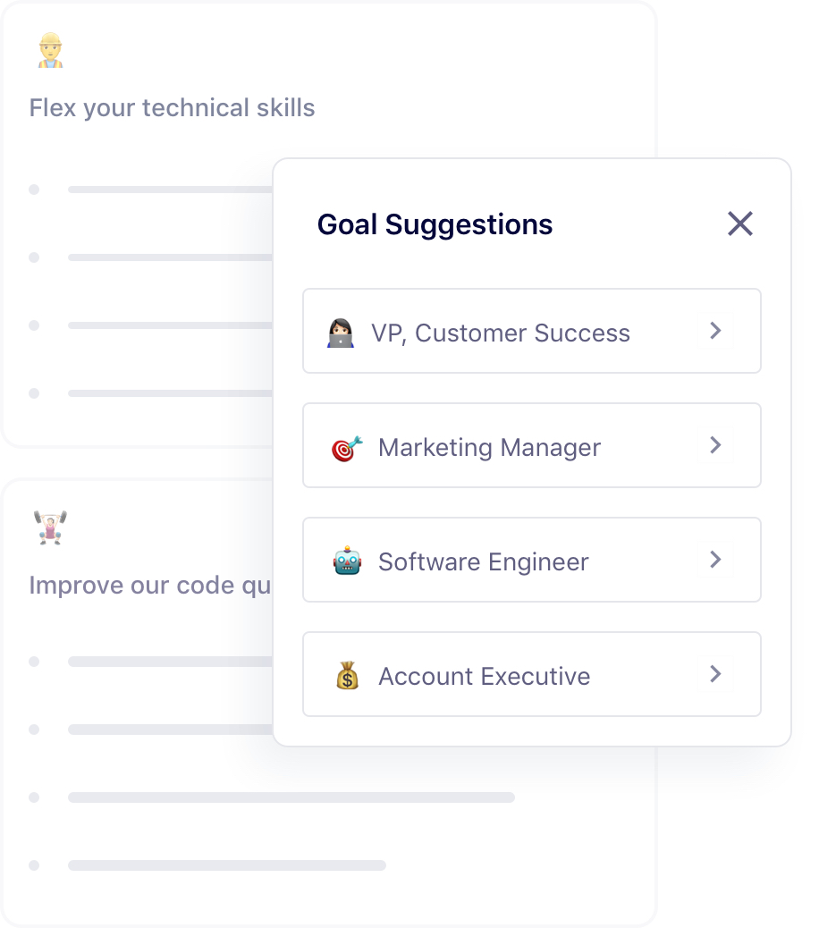 Goal template examples and suggestions for tech roles