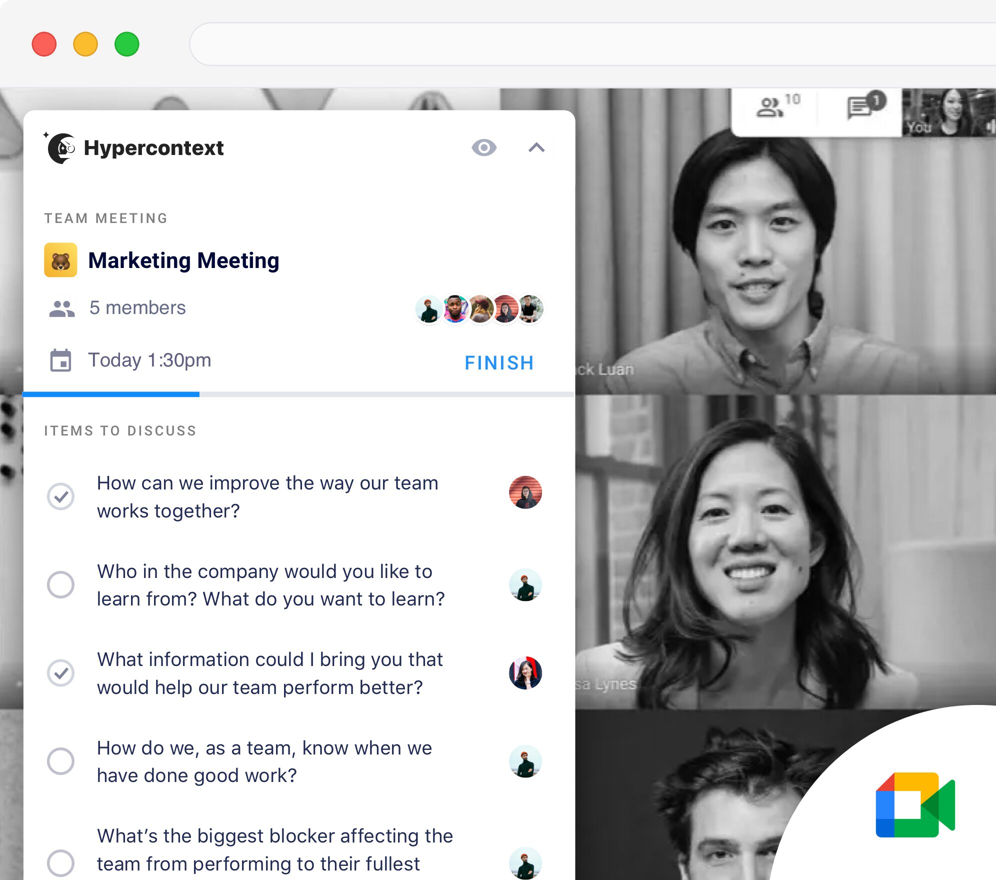 google meet chrome extension