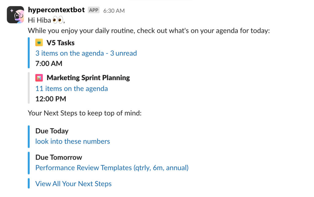 Hypercontext Slackbot- daily digest