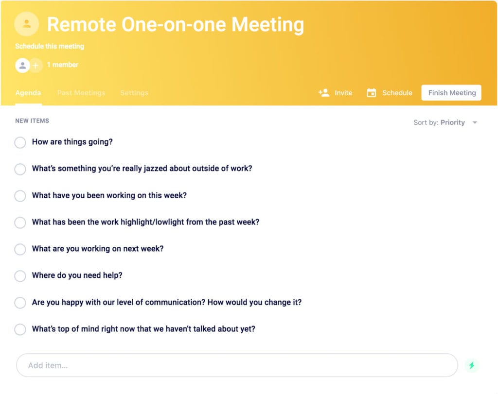 remote one-on-one meeting template