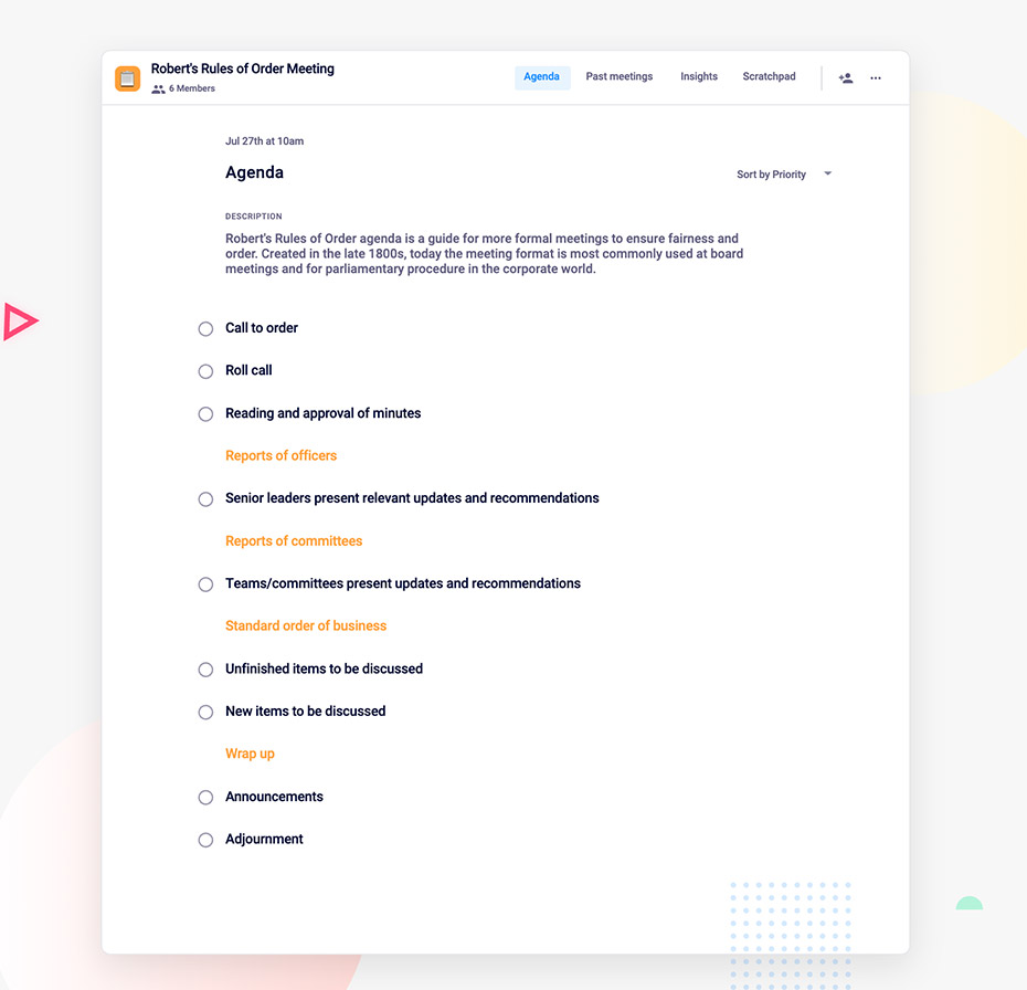 roberts rules of order hypercontext template