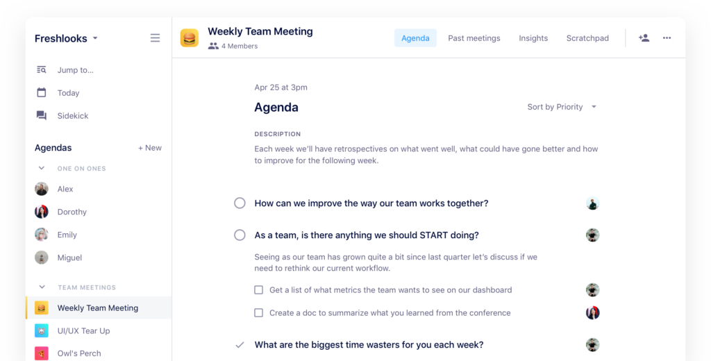 team meeting agenda software